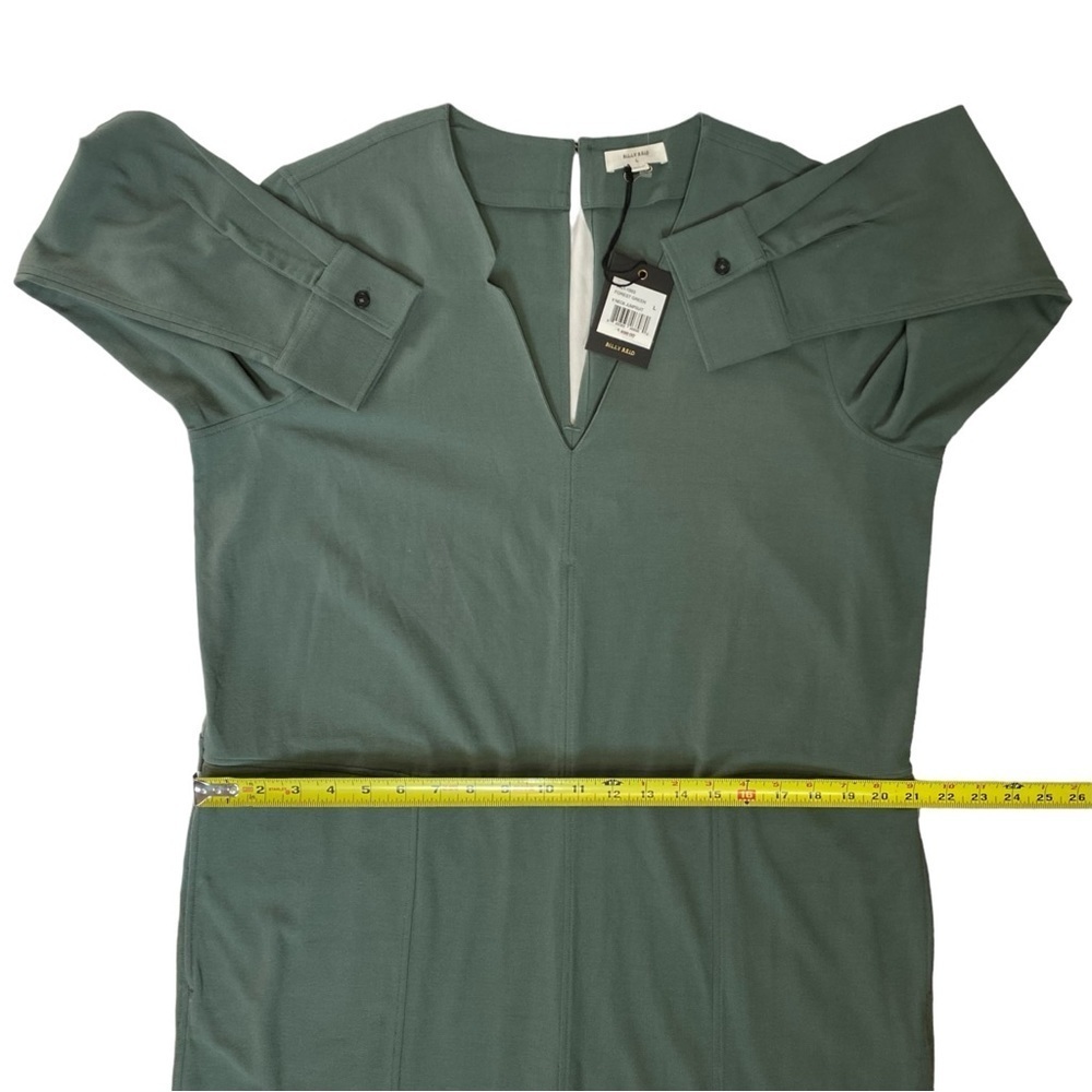 Billy Reid Long Sleeve V-Neck Jumpsuit in Forest Green - Picture 11 of 14